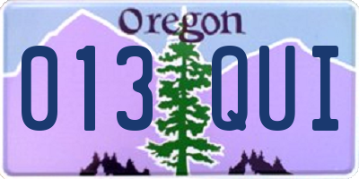 OR license plate 013QUI