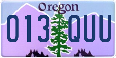 OR license plate 013QUU