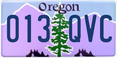 OR license plate 013QVC