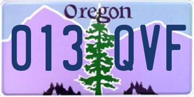 OR license plate 013QVF