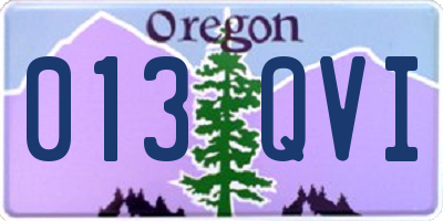 OR license plate 013QVI