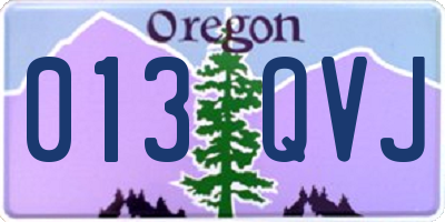 OR license plate 013QVJ
