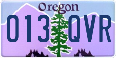 OR license plate 013QVR