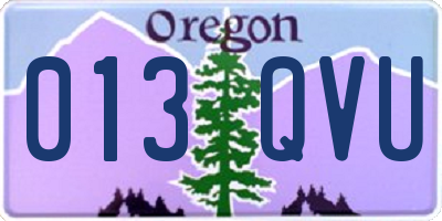 OR license plate 013QVU