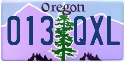 OR license plate 013QXL