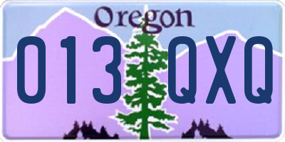 OR license plate 013QXQ