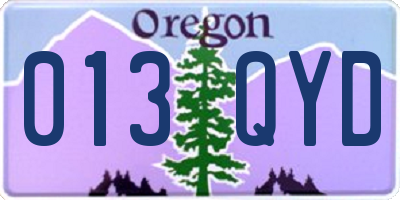 OR license plate 013QYD
