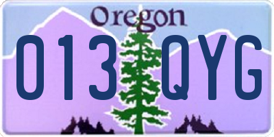 OR license plate 013QYG
