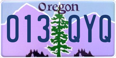 OR license plate 013QYQ