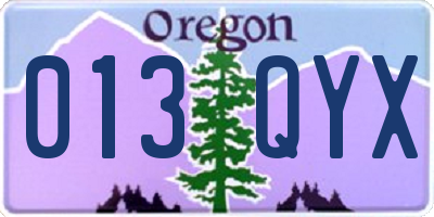 OR license plate 013QYX