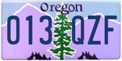 OR license plate 013QZF