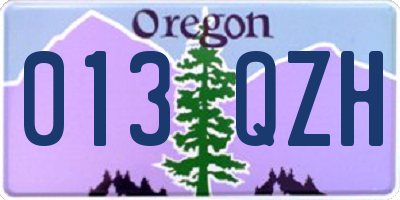 OR license plate 013QZH