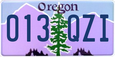 OR license plate 013QZI
