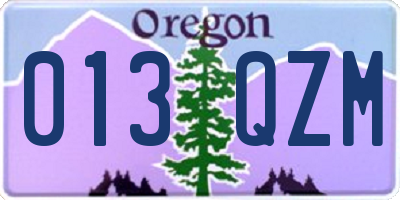 OR license plate 013QZM