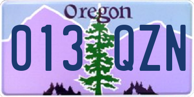OR license plate 013QZN