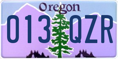 OR license plate 013QZR