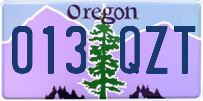 OR license plate 013QZT