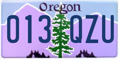 OR license plate 013QZU