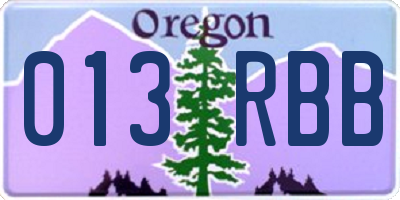 OR license plate 013RBB