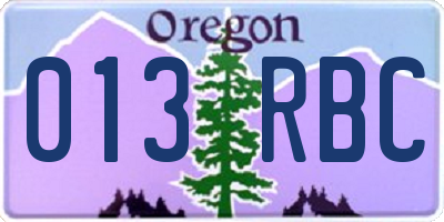 OR license plate 013RBC