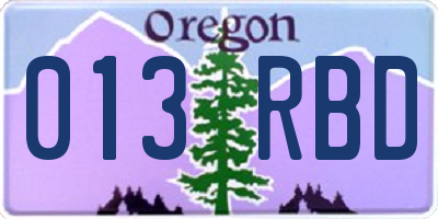 OR license plate 013RBD