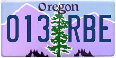 OR license plate 013RBE