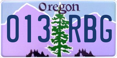 OR license plate 013RBG