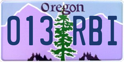 OR license plate 013RBI
