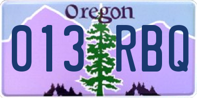 OR license plate 013RBQ