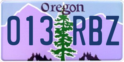 OR license plate 013RBZ