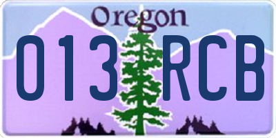 OR license plate 013RCB