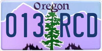 OR license plate 013RCD