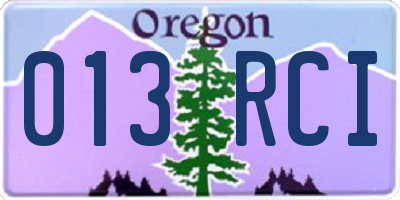 OR license plate 013RCI