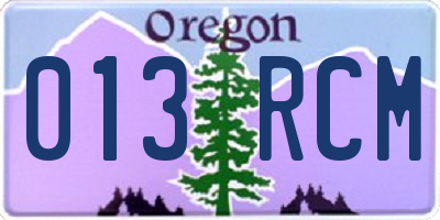 OR license plate 013RCM
