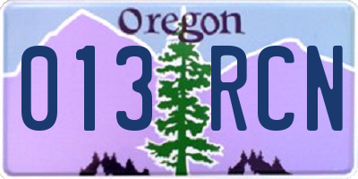 OR license plate 013RCN