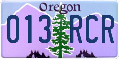 OR license plate 013RCR