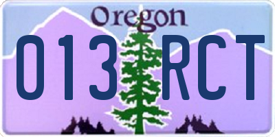 OR license plate 013RCT