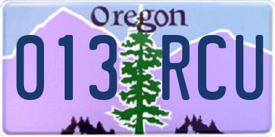 OR license plate 013RCU