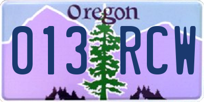OR license plate 013RCW