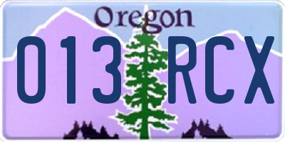 OR license plate 013RCX
