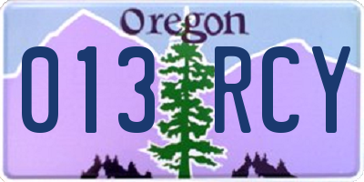 OR license plate 013RCY
