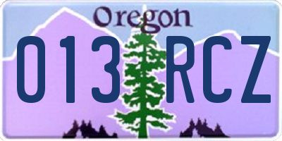 OR license plate 013RCZ