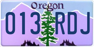 OR license plate 013RDJ