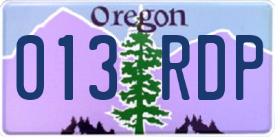 OR license plate 013RDP