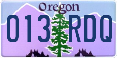 OR license plate 013RDQ