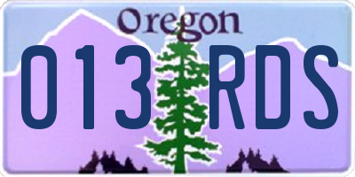 OR license plate 013RDS