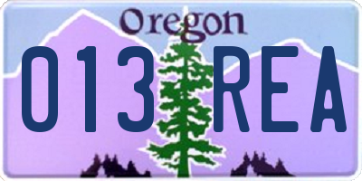 OR license plate 013REA