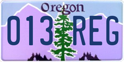 OR license plate 013REG