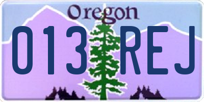 OR license plate 013REJ