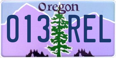 OR license plate 013REL